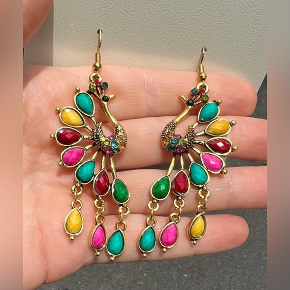 Peacock Earrings - Picture 6 of 7